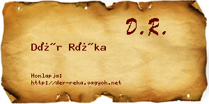 Dér Réka névjegykártya